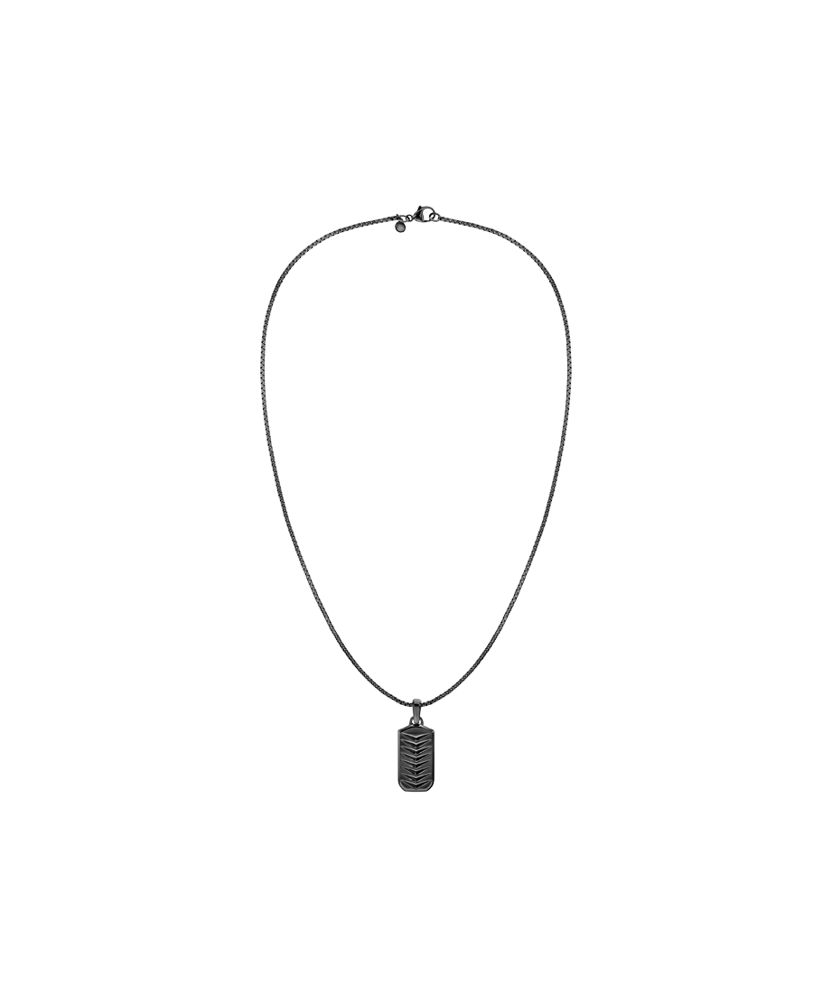Men's Chevron Necklace 21.5 x 25.5mm, Quartz