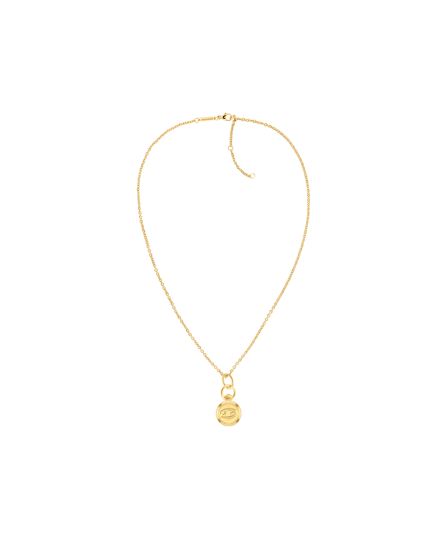 Cancer Zodiac Charm Necklace 21.5 x 25.5mm, Quartz