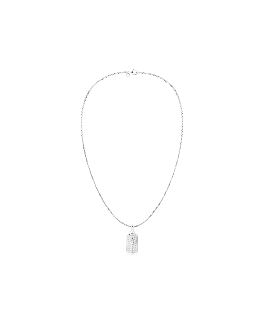 Men's Chevron Necklace 21.5 x 25.5mm, Quartz
