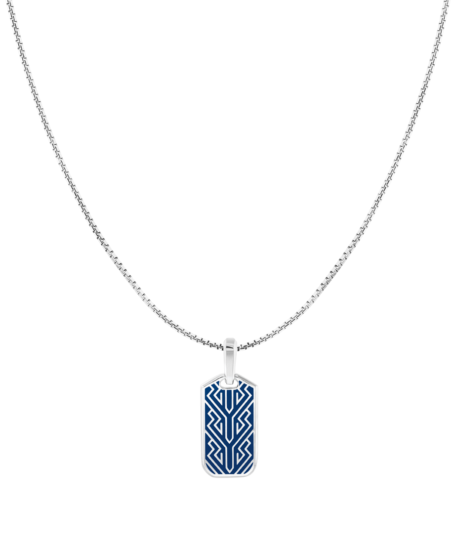 Men's M Pattern Necklace 21.5 x 25.5mm, Quartz