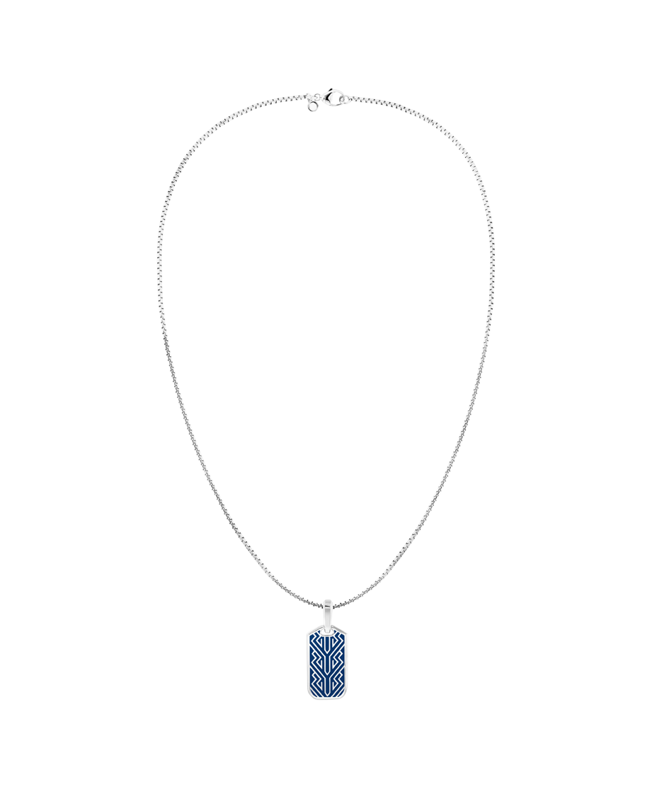 Men's M Pattern Necklace 21.5 x 25.5mm, Quartz