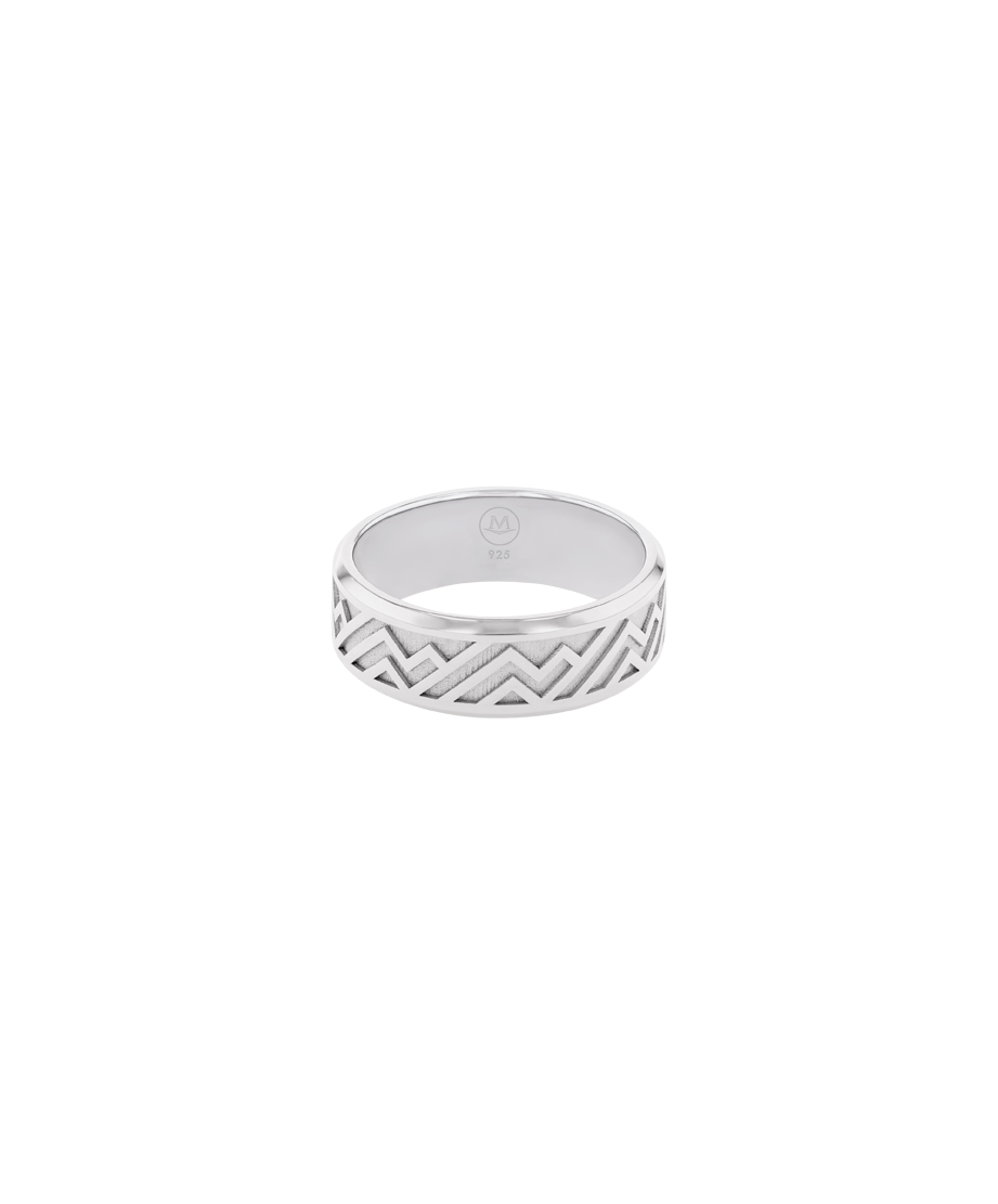 Men's M Pattern Ring 21.5 x 25.5mm, Quartz
