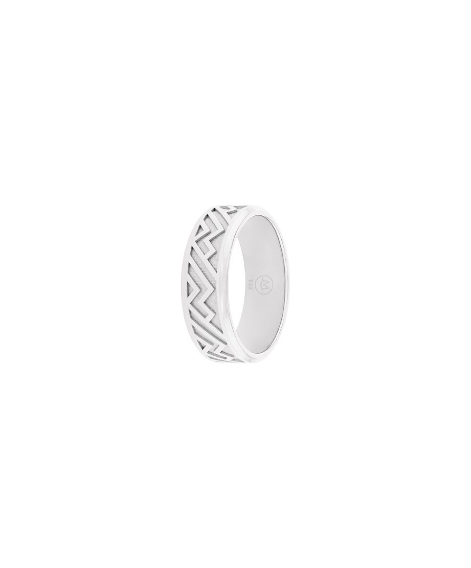 Men's M Pattern Ring 21.5 x 25.5mm, Quartz