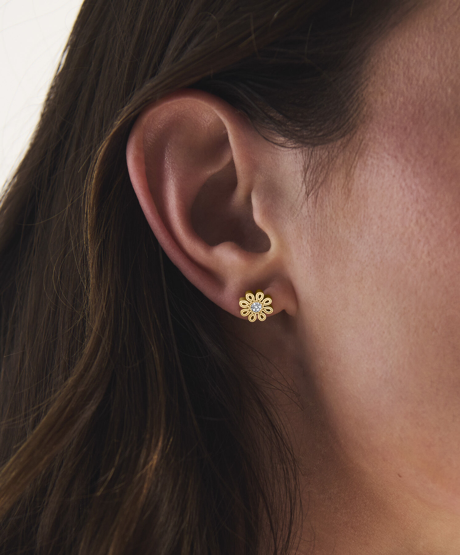 Fleur Earrings 21.5 x 25.5mm, Quartz