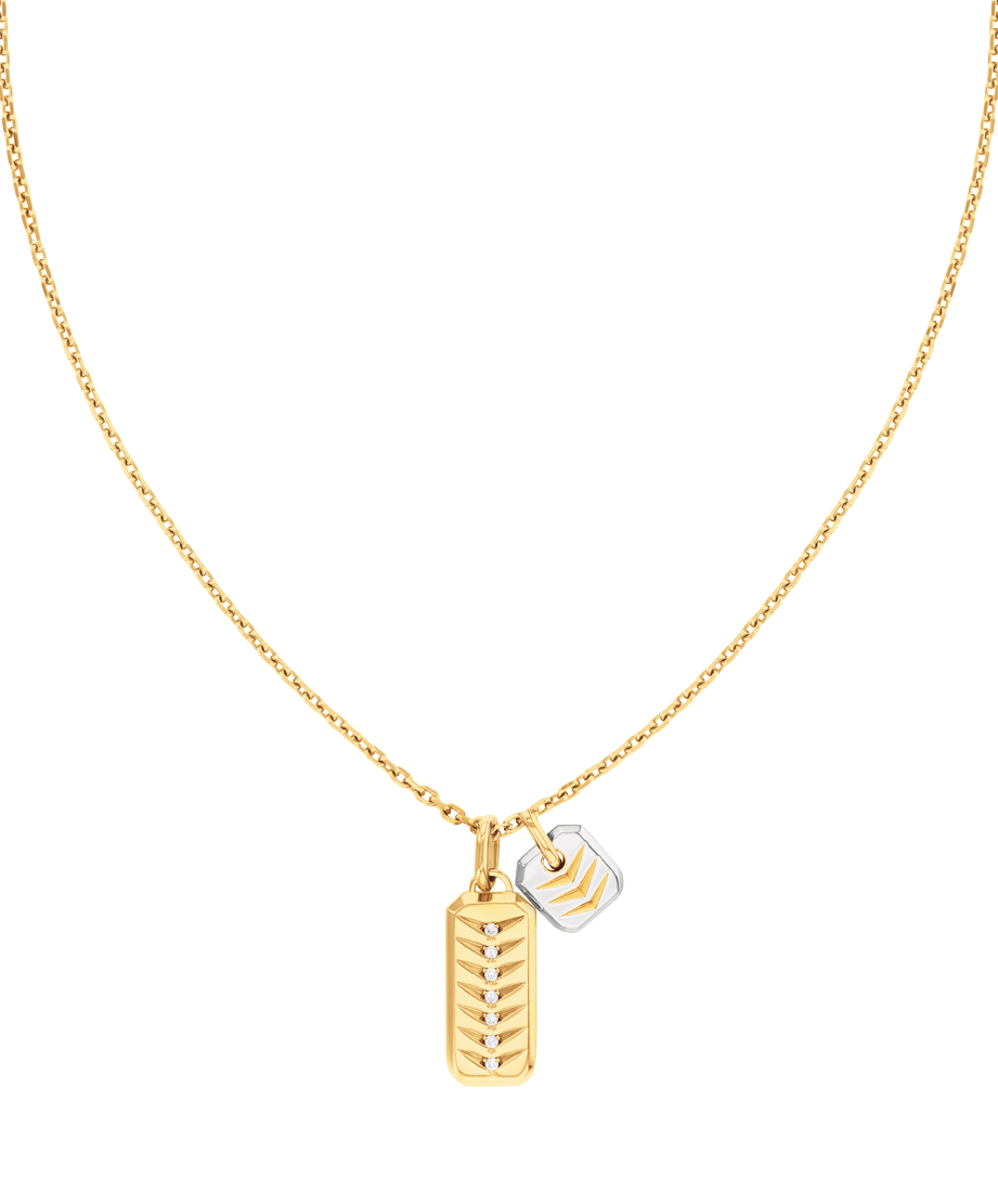 Chevron Necklace 21.5 x 25.5mm, Quartz