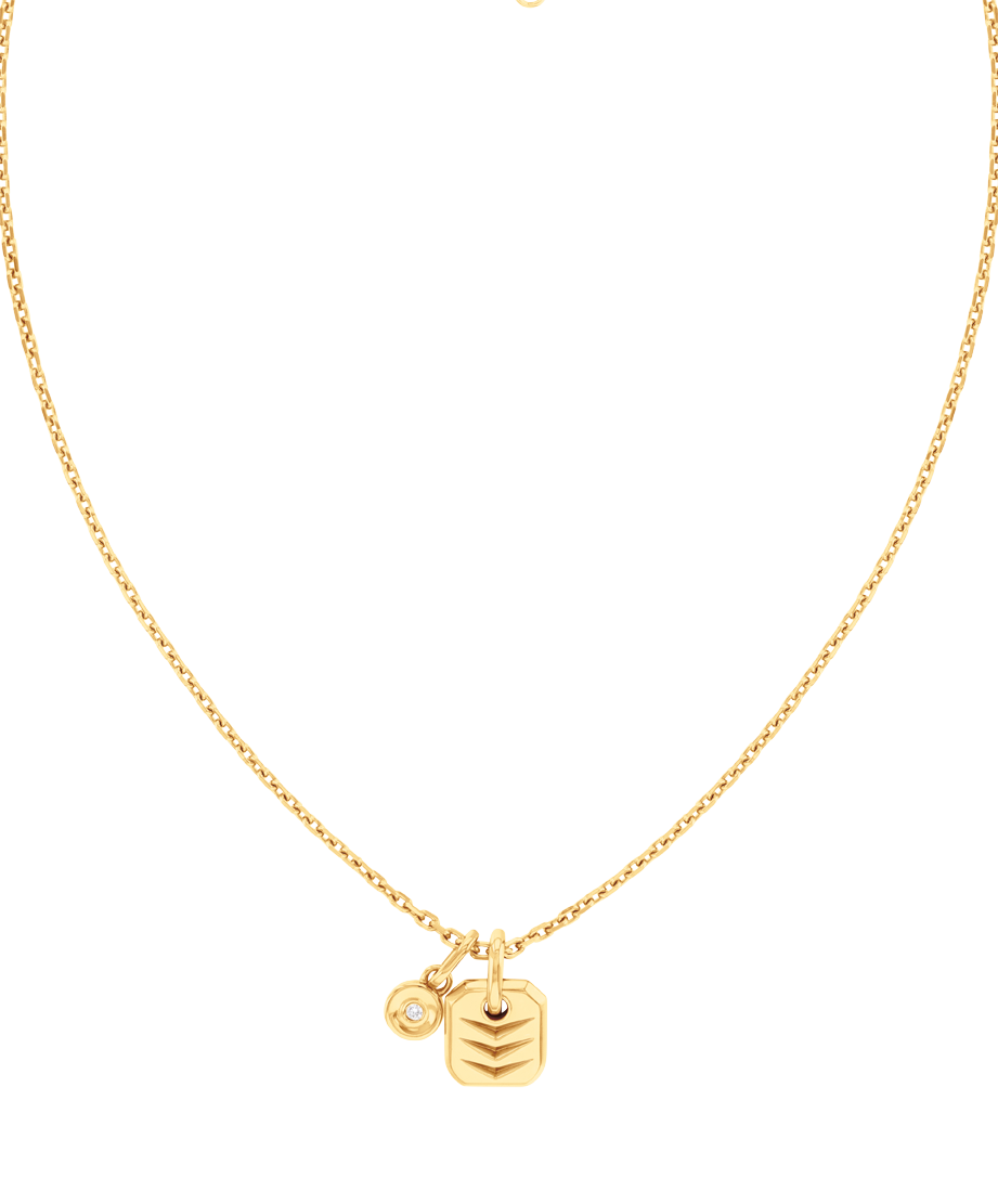 Chevron Necklace 21.5 x 25.5mm, Quartz